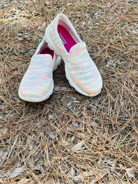 Skechers Shoes - Skechers Women’s Go Walk Ultra Glad Slip On in white & multi size 8